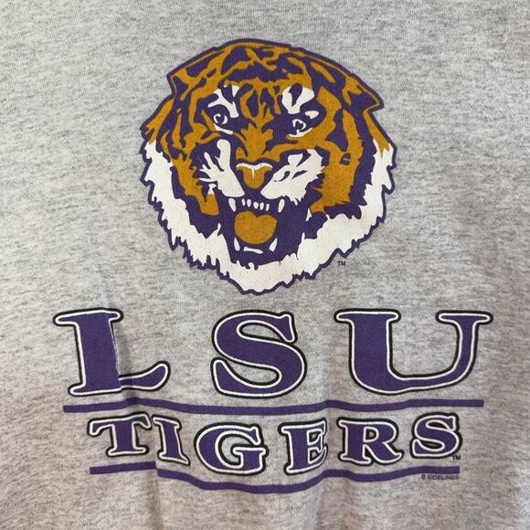Vintage Mens XL 90s LSU Tigers Sweatshirt Crew Neck Pullover College Football - Picture 3 of 9